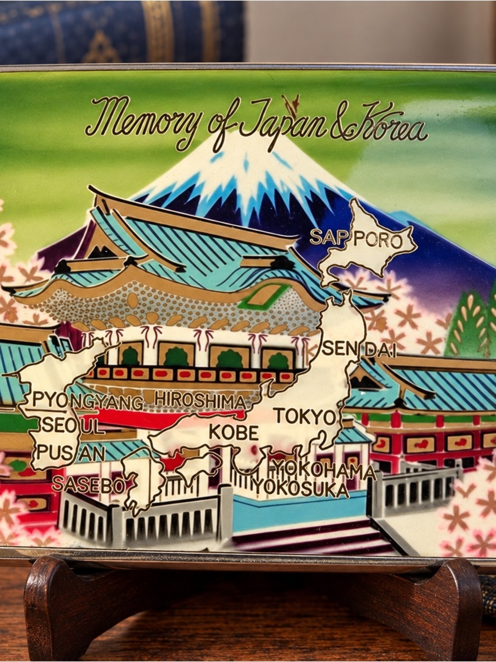 Vintage Japan/Korea Souvenir Cigarette Case Memory of Japan & Korea